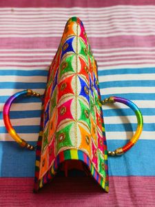 Colorful Embroidered Clutch