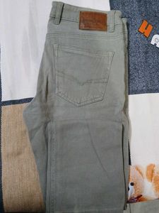 Men's Olive Green Denim Pants