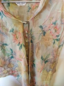 Vintage Floral Lace Tie Up Top