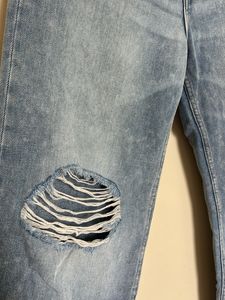 H&amp;M RIBBED DETAIL HIGH WAIST JEANS