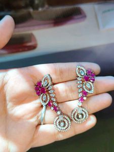 Elegant Ruby Earrings no flaw
