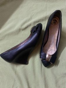 Black Wedge Heel Pumps