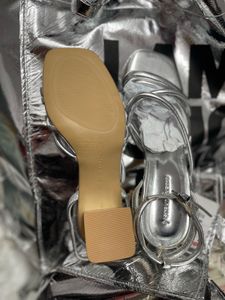 Silver Strappy Sandals