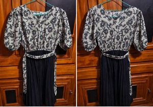 ☄️Elegant Floral Print Midi Dress