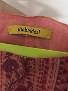 Peach Printed Ethnic Dress