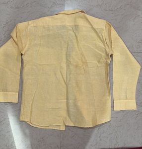 Men's Yellow Long Sleeve Button Down