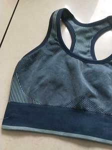 Puma Blue Patterned Sports Bra