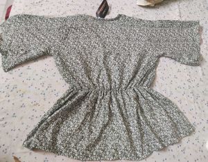 Beautiful Floral Green Top