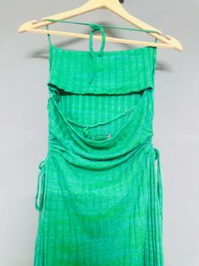 Green Ribbed Maxi Dress