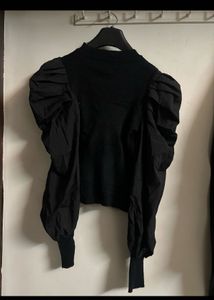 Chic Black Puff Sleeve Top
