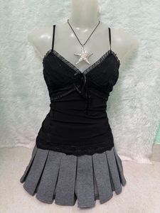 Black Lace Trim Cami Top