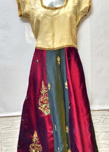 Ethenic Golden Embroidery Gown Small Size