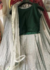 e Grey +green Lehenga