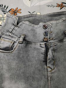 Grey Wash High Waist Jeans