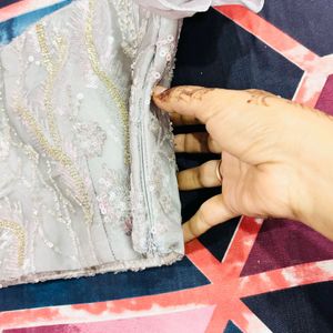 Bell Sleeves Designer Drape Saree