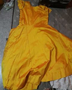 Yellow Floral Embroidered Dress