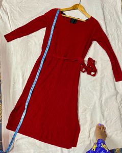 Branded Warm Maroon Fit Flare Dre