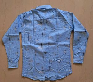 Stylish Blue Patterned Men's Shirt