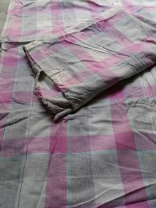 Pink &amp; Grey Plaid Fabric Piece