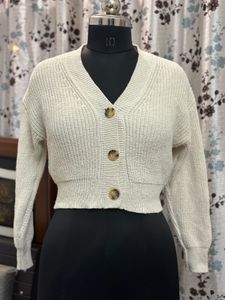 Cropped Knit Cardigan