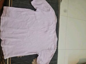 Lilac Ribbed Keyhole T-Shirt