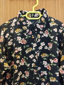 Floral Print Long Sleeve Up and Down Women's Shirt