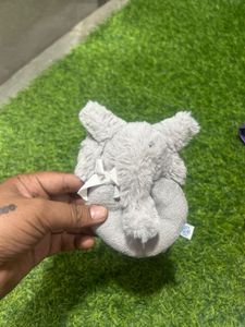 Pottery Barn Kids Grey Plush ELEPHANT Rattle