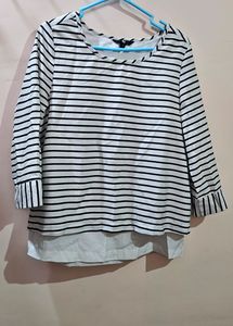 White And Black Striped Top From Fig