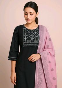 New Elegant Black Kurta Set