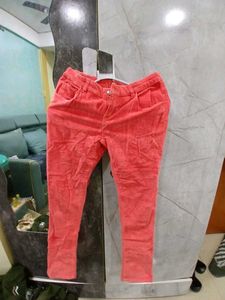 Coral Corduroy Pants