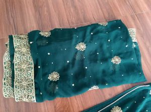 Elegant Green &amp; Gold Salwar Suit