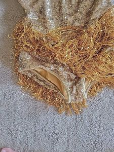 Sequins Golden Frill Dance Costume Dress Party