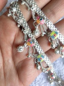 Pure Silver Anklet with Bells