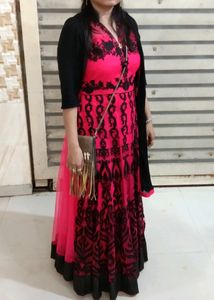Heavy Embroidery Pink Gown