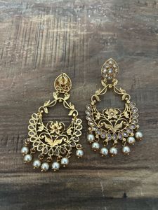 Gold Pearl Drop Earrings