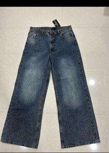 Dark Blue Wide Leg Jeans
