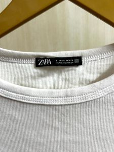 Zara - Combo Gray Shacket With White T-Shirt
