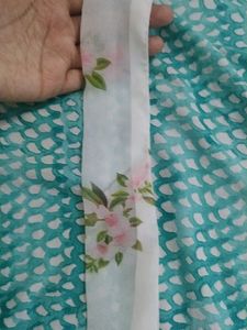 White Georgette Floral Top and Belt