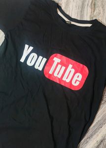 Black YouTube Printed T-shirt