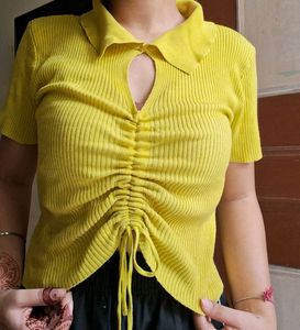 Ribbed Crop Top Gym Workout Tee