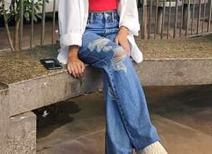 Ripped Wide Leg Jeans