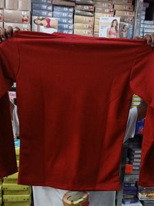 Full Sleeve Red Color T Shirt For Men Women