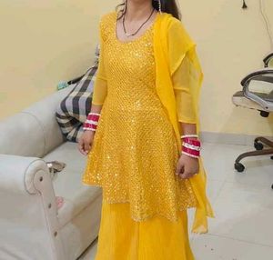 Yellow Sharara Suit