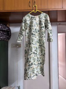 Green Botanical Print Kurta + Dupatta