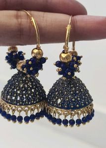Blue Jhumka Earrings