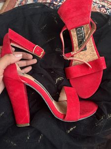 Brand New Red Block Heels