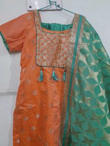 Orange &amp; Green Stitched Suit