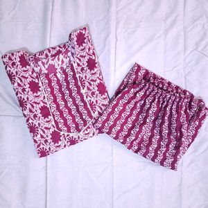 Floral Purple Kurta Set