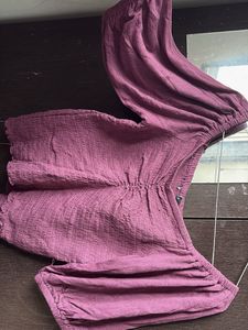 Purple Ruched  Crop Top - Size S To M