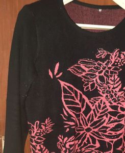 Woollen Printed Short Dress